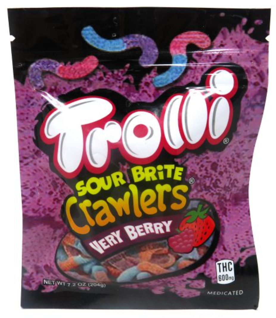 Trolli Sour Brite Crawlers Very Berry - 600mg THC Edibles